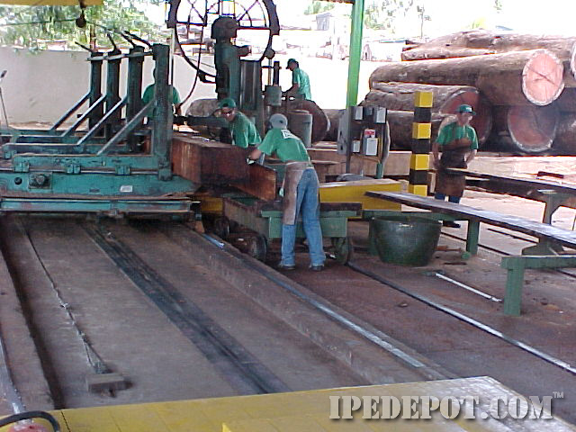 brazilian cherry being milled for flooring
